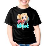 Fashion, accesorii si bijuterii - Copii - Imbracaminte copii - Tricouri copii - Tricou copii Joker Suicide Squad Tiktok Tik Tok Creator, negru, XS Copii - Infinity.ro