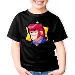 Fashion, accesorii si bijuterii - Copii - Imbracaminte copii - Tricouri copii - Tricou copii Colt Face Brawl Stars, negru, XS Copii - Infinity.ro