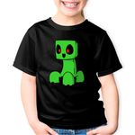 Fashion, accesorii si bijuterii - Copii - Imbracaminte copii - Tricouri copii - Tricou copii Cute Creeper Minecraft, negru, XS Copii - Infinity.ro
