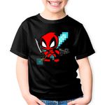 Fashion, accesorii si bijuterii - Copii - Imbracaminte copii - Tricouri copii - Tricou copii Deadpool Baby Minecraft Chibi, negru, XS Copii - Infinity.ro