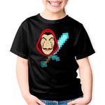 Fashion, accesorii si bijuterii - Copii - Imbracaminte copii - Tricouri copii - Tricou copii Casa de Papel Minecraft Diamond Sword, negru, XS Copii - Infinity.ro