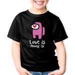 Fashion, accesorii si bijuterii - Copii - Imbracaminte copii - Tricouri copii - Tricou copii Love is Among Us, negru, XS Copii - Infinity.ro