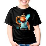 Fashion, accesorii si bijuterii - Copii - Imbracaminte copii - Tricouri copii - Tricou copii Fishstick Fortnite Minecraft Diamond Sword, negru, XS Copii - Infinity.ro