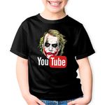 Fashion, accesorii si bijuterii - Copii - Imbracaminte copii - Tricouri copii - Tricou copii Joker Youtube Creator Youtuber, negru, XS Copii - Infinity.ro