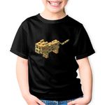 Fashion, accesorii si bijuterii - Copii - Imbracaminte copii - Tricouri copii - Tricou copii Minecraft Ocelot Mob, negru, XS Copii - Infinity.ro