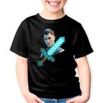 Fashion, accesorii si bijuterii - Copii - Imbracaminte copii - Tricouri copii - Tricou copii Midas Outfit Fortnite Minecraft, negru, XS Copii - Infinity.ro