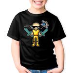 Fashion, accesorii si bijuterii - Copii - Imbracaminte copii - Tricouri copii - Tricou copii ThugLife Minecraft Gold Skin, negru, XS Copii - Infinity.ro