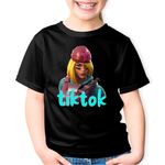 Fashion, accesorii si bijuterii - Copii - Imbracaminte copii - Tricouri copii - Tricou copii Skully Fortnite Tik Tok Skin, negru, XS Copii - Infinity.ro