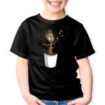 Fashion, accesorii si bijuterii - Copii - Imbracaminte copii - Tricouri copii - Tricou copii Baby Groot Copacel Bebelus Bebelina, negru, XS Copii - Infinity.ro