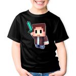 Fashion, accesorii si bijuterii - Copii - Imbracaminte copii - Tricouri copii - Tricou copii Minecraft Happy Steve, negru, XS Copii - Infinity.ro