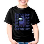 Fashion, accesorii si bijuterii - Copii - Imbracaminte copii - Tricouri copii - Tricou copii Blue Impostor Among Us, negru, S Copii - Infinity.ro