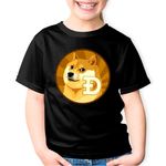 Fashion, accesorii si bijuterii - Copii - Imbracaminte copii - Tricouri copii - Tricou copii Dogecoin Crypto, negru, XS Copii - Infinity.ro