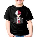 Fashion, accesorii si bijuterii - Copii - Imbracaminte copii - Tricouri copii - Tricou copii Anime Superhero Todoroki Hero Academia, negru, XS Copii - Infinity.ro