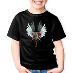 Fashion, accesorii si bijuterii - Copii - Imbracaminte copii - Tricouri copii - Tricou copii AOT Attack on Titan Crest Wings of Freedom Anime, negru, XS Copii - Infinity.ro