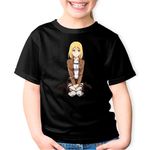 Fashion, accesorii si bijuterii - Copii - Imbracaminte copii - Tricouri copii - Tricou copii Attack on Titan Annie Blonde Anime Girl, negru, XS Copii - Infinity.ro
