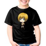 Fashion, accesorii si bijuterii - Copii - Imbracaminte copii - Tricouri copii - Tricou copii Attack on Titan Armin Arlert Anime Manga, negru, XS Copii - Infinity.ro