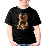 Fashion, accesorii si bijuterii - Copii - Imbracaminte copii - Tricouri copii - Tricou copii Attack on Titan Eren Anime Manga Artist, negru, XS Copii - Infinity.ro