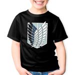 Fashion, accesorii si bijuterii - Copii - Imbracaminte copii - Tricouri copii - Tricou copii Attack on Titan Scouting Legion Crest Anime Manga, negru, XS Copii - Infinity.ro