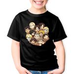 Fashion, accesorii si bijuterii - Copii - Imbracaminte copii - Tricouri copii - Tricou copii Attack on Titan Team Gang Anime Manga, negru, XS Copii - Infinity.ro