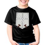 Fashion, accesorii si bijuterii - Copii - Imbracaminte copii - Tricouri copii - Tricou copii Attack on Titan Training Corps AOT Cadet Anime, negru, XS Copii - Infinity.ro