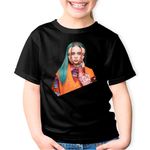Fashion, accesorii si bijuterii - Copii - Imbracaminte copii - Tricouri copii - Tricou copii Billie Eilish 2 Face Therefore I am, negru, XS Copii - Infinity.ro