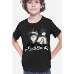 Fashion, accesorii si bijuterii - Copii - Imbracaminte copii - Tricouri copii - Tricou copii Black Clover Asta Yuno Logo Adventure Drama, negru, XS Copii - Infinity.ro