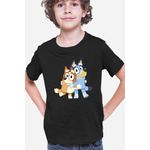 Fashion, accesorii si bijuterii - Copii - Imbracaminte copii - Tricouri copii - Tricou copii Bluey Hugging Dogs Animals Playful Adorable Disney, negru, XS Copii - Infinity.ro