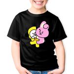 Fashion, accesorii si bijuterii - Copii - Imbracaminte copii - Tricouri copii - Tricou copii BT21 Chimmy Cooky BTS Kpop Baby, negru, XS Copii - Infinity.ro