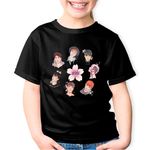 Fashion, accesorii si bijuterii - Copii - Imbracaminte copii - Tricouri copii - Tricou copii BTS All Crew Gang Flower, negru, XS Copii - Infinity.ro