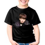 Fashion, accesorii si bijuterii - Copii - Imbracaminte copii - Tricouri copii - Tricou copii BTS Jungkook Singer Kpop, negru, XS Copii - Infinity.ro