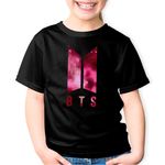 Fashion, accesorii si bijuterii - Copii - Imbracaminte copii - Tricouri copii - Tricou copii BTS K-Pop Logo Space Galaxy, negru, XS Copii - Infinity.ro