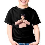 Fashion, accesorii si bijuterii - Copii - Imbracaminte copii - Tricouri copii - Tricou copii BTS Suga Love Sign Hand, negru, XS Copii - Infinity.ro