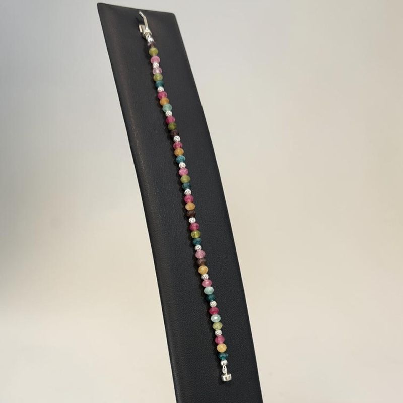 Fashion, accesorii si bijuterii - Femei - Bijuterii femei - Bratari femei - Bratara colorata din Turmalina multicolora cu inchidere magnetica din argint 925 - Infinity.ro