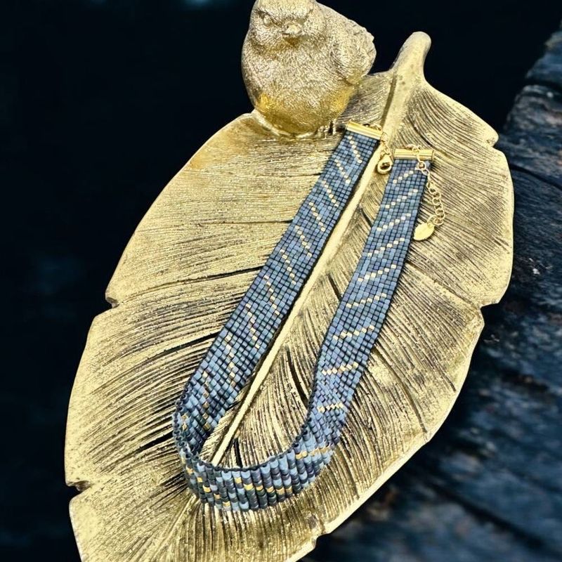Fashion, accesorii si bijuterii - Femei - Bijuterii femei - Coliere femei - Colier choker elegant handmade din margele miyuki Ansel - Infinity.ro