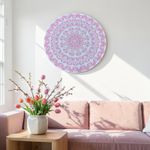 Casa si Gradina - Decoratiuni - Tablouri - Pentru fetita din tine- Tablou Mandala pictat manual in nuante de roz, 60 cm - Infinity.ro