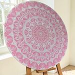 Casa si Gradina - Decoratiuni - Tablouri - Pentru fetita din tine- Tablou Mandala pictat manual in nuante de roz, 60 cm - Infinity.ro