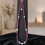 Fashion, accesorii si bijuterii - Femei - Bijuterii femei - Coliere femei - NOU! Colier choker Kiara din cristale de rubin si perle de cultura cu argint 925 - Infinity.ro