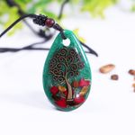 Fashion, accesorii si bijuterii - Femei - Bijuterii femei - Pandantive femei - Pandantiv orgonic luminos Darsh, cu Copacul Vietii cu Ochi de Tigru, Coral Rosu - Infinity.ro