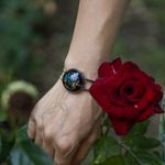 Fashion, accesorii si bijuterii - Femei - Bijuterii femei - Bratari femei - Bratara Orgonica SALENA cu Ametist, Citrin, Aventurina Verde, Agata Rosie, Scoica si Fasii de Cupru, 6 cm - Infinity.ro