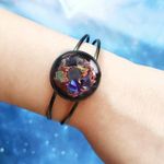 Fashion, accesorii si bijuterii - Femei - Bijuterii femei - Bratari femei - Bratara Orgonica SALENA cu Ametist, Citrin, Aventurina Verde, Agata Rosie, Scoica si Fasii de Cupru, 6 cm - Infinity.ro