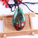 Fashion, accesorii si bijuterii - Femei - Bijuterii femei - Pandantive femei - Pandantiv orgonic luminos Darsh, cu Copacul Vietii cu Ochi de Tigru, Coral Rosu - Infinity.ro