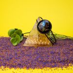 Fashion, accesorii si bijuterii - Femei - Bijuterii femei - Bratari femei - Bratara Orgonica SALENA cu Ametist, Citrin, Aventurina Verde, Agata Rosie, Scoica si Fasii de Cupru, 6 cm - Infinity.ro