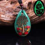 Fashion, accesorii si bijuterii - Femei - Bijuterii femei - Pandantive femei - Pandantiv orgonic luminos Darsh, cu Copacul Vietii cu Ochi de Tigru, Coral Rosu - Infinity.ro