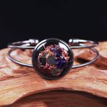 Fashion, accesorii si bijuterii - Femei - Bijuterii femei - Bratari femei - Bratara Orgonica SALENA cu Ametist, Citrin, Aventurina Verde, Agata Rosie, Scoica si Fasii de Cupru, 6 cm - Infinity.ro