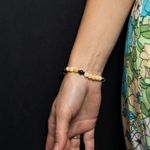 Fashion, accesorii si bijuterii - Femei - Bijuterii femei - Bratari femei - Bratara handmade din pietre semipretioase pentru femei cu Jad Galben si Shell Turquoise Negru, sfere de 6mm - Infinity.ro