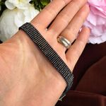 Fashion, accesorii si bijuterii - Femei - Bijuterii femei - Coliere femei - Colier choker lat elegant handmade Elian din margele Miyuki negru cu maro metalizat - Infinity.ro