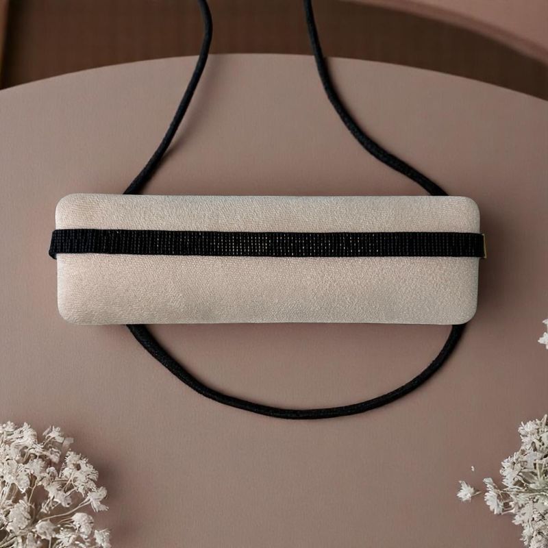 Fashion, accesorii si bijuterii - Femei - Bijuterii femei - Coliere femei - Colier choker lat elegant handmade Elian din margele Miyuki negru cu maro metalizat - Infinity.ro