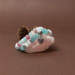 Fashion, accesorii si bijuterii - Femei - Bijuterii femei - Bratari femei - Set Dalia bratari handmade dama din Pietre Naturale Morganit cu charm Inima - Infinity.ro