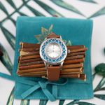 Fashion, accesorii si bijuterii - Femei - Bijuterii femei - Ceasuri femei - Ceas Aromaterapie ARMO din Otel Inoxidabil, Curea din Piele Ecologica Neagra - Infinity.ro