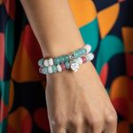 Fashion, accesorii si bijuterii - Femei - Bijuterii femei - Bratari femei - Set Dalia bratari handmade dama din Pietre Naturale Morganit cu charm Inima - Infinity.ro